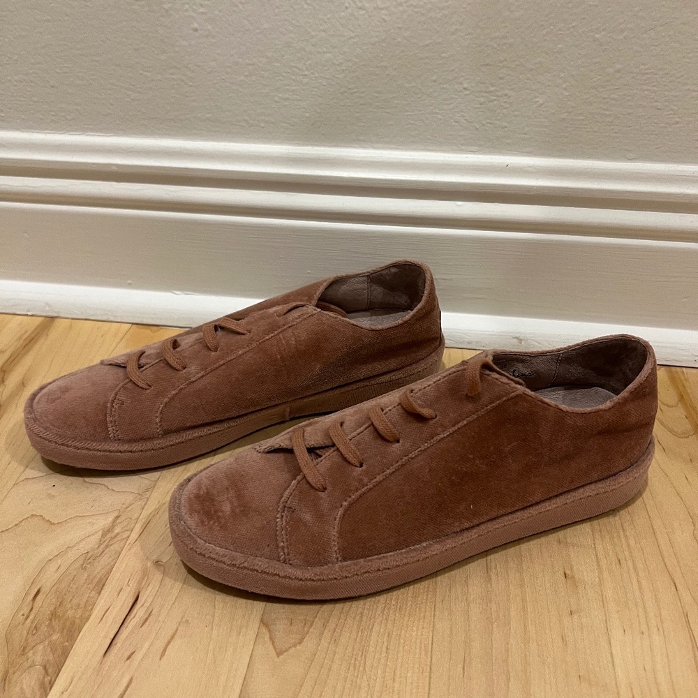 Joie Light Pink Velvet Sneakers Size 36